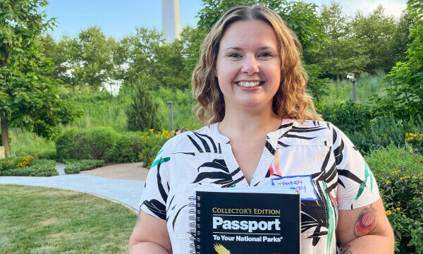 Tawney Sweeney with her Parks Passport