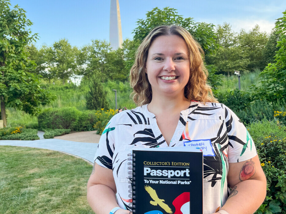 Tawney Sweeney with her Parks Passport